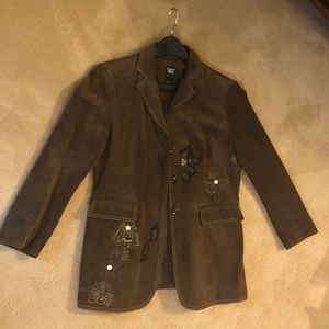Worth Size 12 Genuine Suede Button Down Jacket